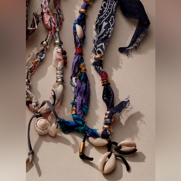 Free People Ariana Ost “Alpha Choker” • Shell Boho Bandana Choker • NWT - Picture 5 of 8